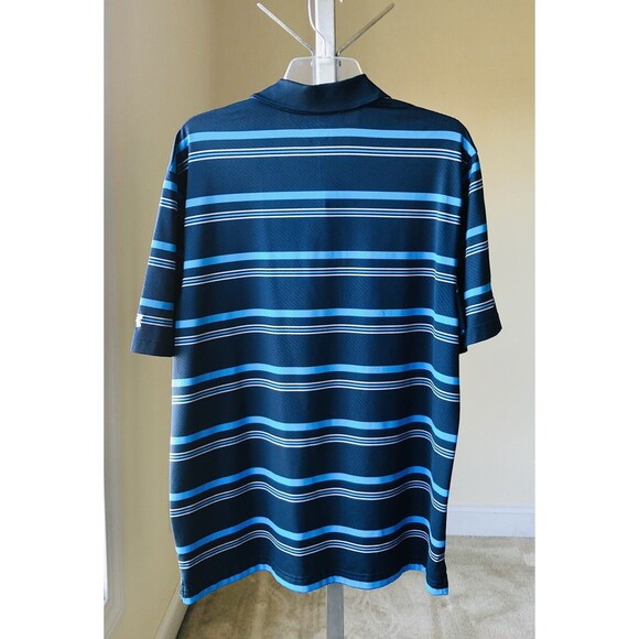 Under Armour Men Size Large Blue Gray Short Sleeve Polo Shirt Heat Gear Loose - Picture 4 of 8